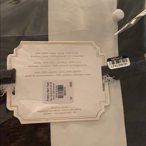 PB Teen Emily & Meritt black/white drapes 63” - Picture 4 of 4